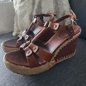 Aldo Brown Leather Sandals